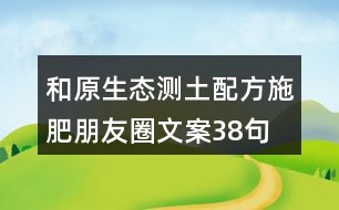 和原生態(tài)測土配方施肥朋友圈文案38句