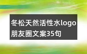 冬松天然活性水logo、朋友圈文案35句