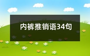 內褲推銷語34句