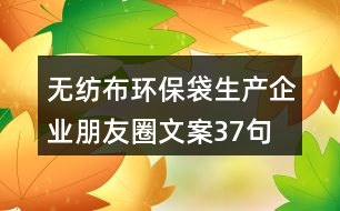 無紡布環(huán)保袋生產(chǎn)企業(yè)朋友圈文案37句