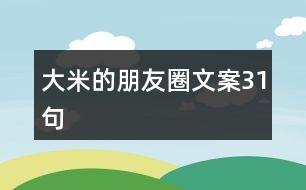 大米的朋友圈文案31句