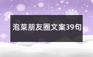 泡菜朋友圈文案39句