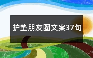 護墊朋友圈文案37句