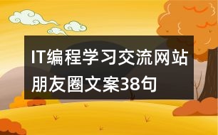 IT編程學(xué)習(xí)交流網(wǎng)站朋友圈文案38句