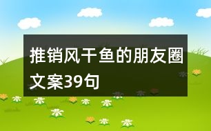 推銷風(fēng)干魚的朋友圈文案39句