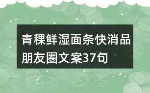 青稞鮮濕面條快消品朋友圈文案37句