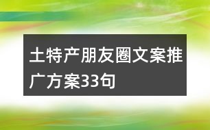 土特產(chǎn)朋友圈文案推廣方案33句