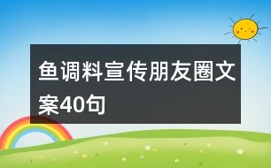 魚調(diào)料宣傳朋友圈文案40句