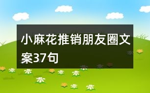 小麻花推銷朋友圈文案37句