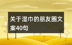 關(guān)于濕巾的朋友圈文案40句