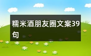 糯米酒朋友圈文案39句