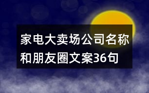 家電大賣場公司名稱和朋友圈文案36句