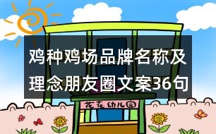 雞種雞場品牌名稱及理念朋友圈文案36句