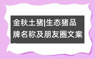 金秋土豬|生態(tài)豬品牌名稱及朋友圈文案36句