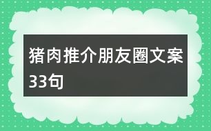 豬肉推介朋友圈文案33句