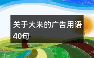 關于大米的廣告用語40句