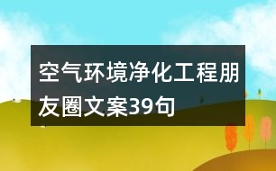 空氣環(huán)境凈化工程朋友圈文案39句