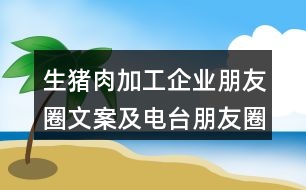 生豬肉加工企業(yè)朋友圈文案及電臺朋友圈文案40句