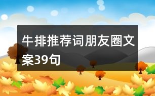 牛排推薦詞、朋友圈文案39句