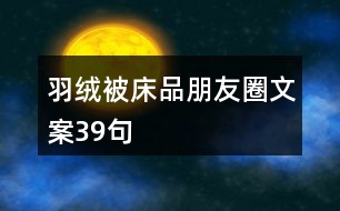 羽絨被、床品朋友圈文案39句