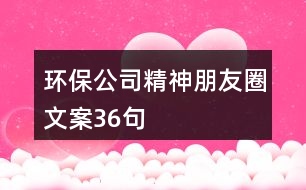 環(huán)保公司精神朋友圈文案36句