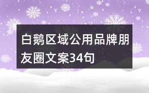 白鵝區(qū)域公用品牌朋友圈文案34句