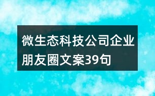 微生態(tài)科技公司企業(yè)朋友圈文案39句