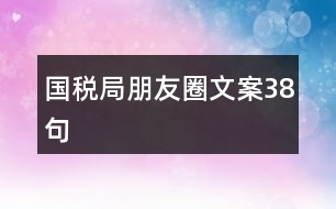 國(guó)稅局朋友圈文案38句