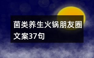 菌類養(yǎng)生火鍋朋友圈文案37句