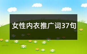 女性內(nèi)衣推廣詞37句