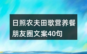 日照農(nóng)夫田歌營(yíng)養(yǎng)餐朋友圈文案40句