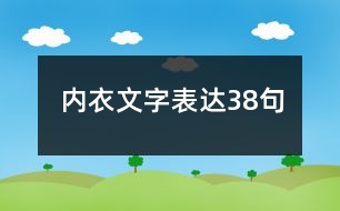 內衣文字表達38句