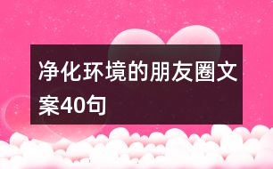 凈化環(huán)境的朋友圈文案40句