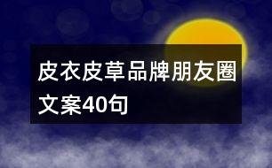 皮衣皮草品牌朋友圈文案40句