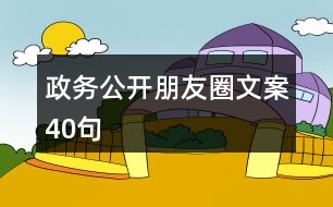 政務公開朋友圈文案40句