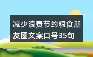 減少浪費(fèi)、節(jié)約糧食朋友圈文案口號(hào)35句