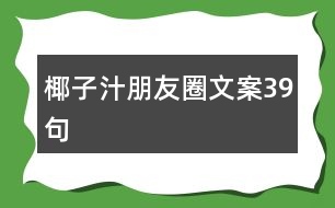 椰子汁朋友圈文案39句