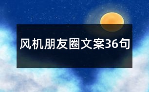 風(fēng)機朋友圈文案36句