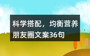 科學(xué)搭配，均衡營養(yǎng)朋友圈文案36句