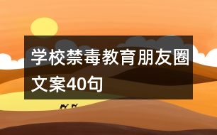 學(xué)校禁毒教育朋友圈文案40句