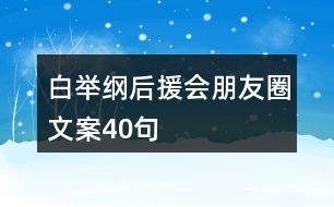 白舉綱后援會(huì)朋友圈文案40句