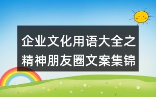 企業(yè)文化用語(yǔ)大全之精神朋友圈文案集錦33句