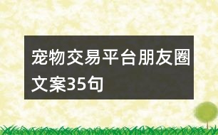 寵物交易平臺朋友圈文案35句