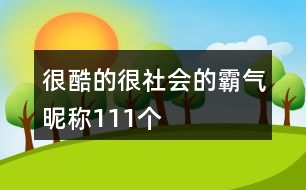 很酷的很社會的霸氣昵稱111個