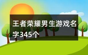 王者榮耀男生游戲名字345個