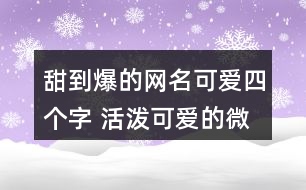 甜到爆的網(wǎng)名可愛四個字 活潑可愛的微信昵稱四個字355個