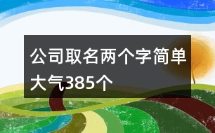 公司取名兩個字簡單大氣385個