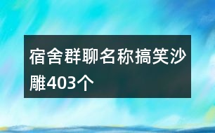 宿舍群聊名稱搞笑沙雕403個