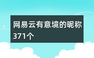 網易云有意境的昵稱371個