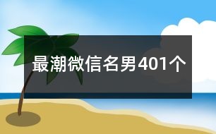 最潮微信名男401個